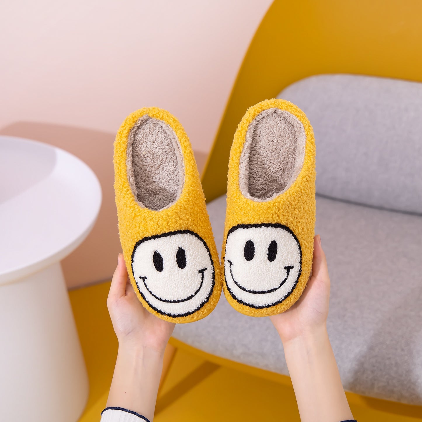 Blue Zone Planet | Melody Smiley Face Slippers BLUE ZONE PLANET