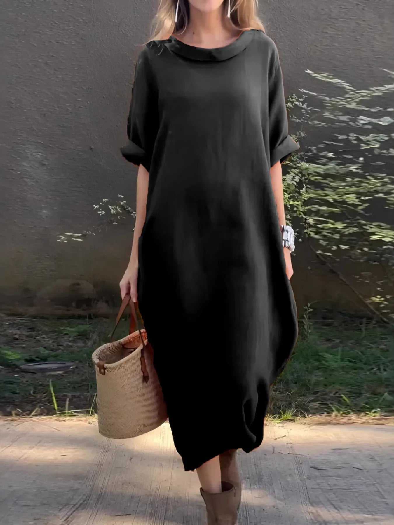 loose fitting little black dress Princess Polly Women's Landon Strappy Minidress - Closed with a delicate hook and eye on shoulder. Full Size Casual Loose Fit