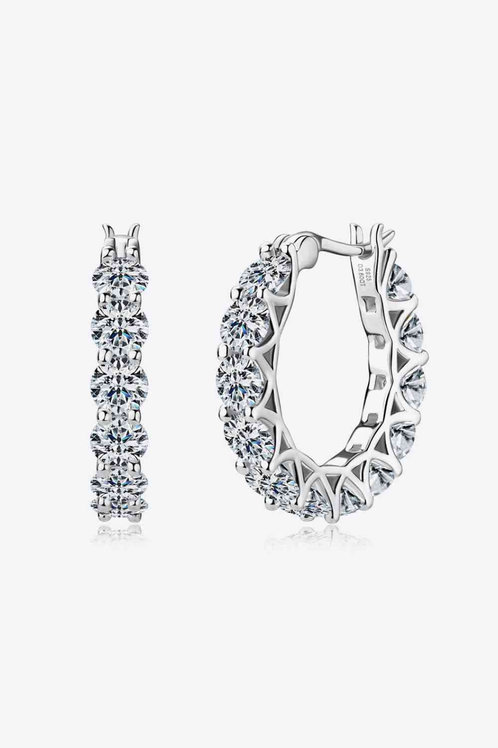 7.2 Carat Moissanite 925 Sterling Silver Earrings BLUE ZONE PLANET