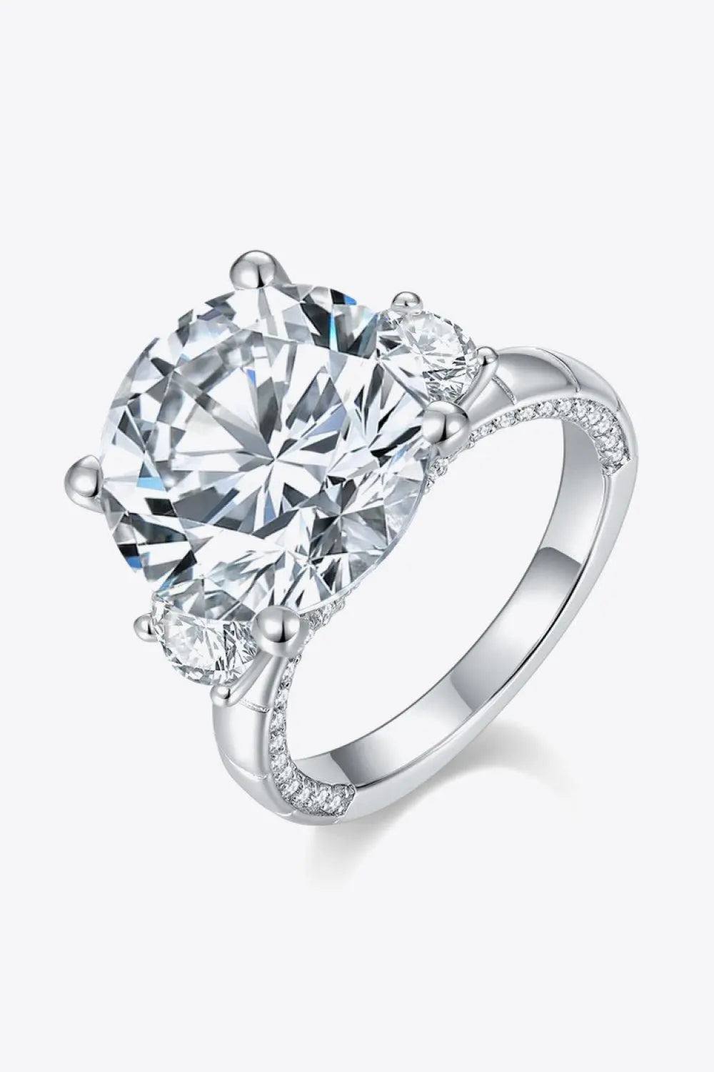 8.6 Carat Moissanite Platinum-Plated Ring BLUE ZONE PLANET