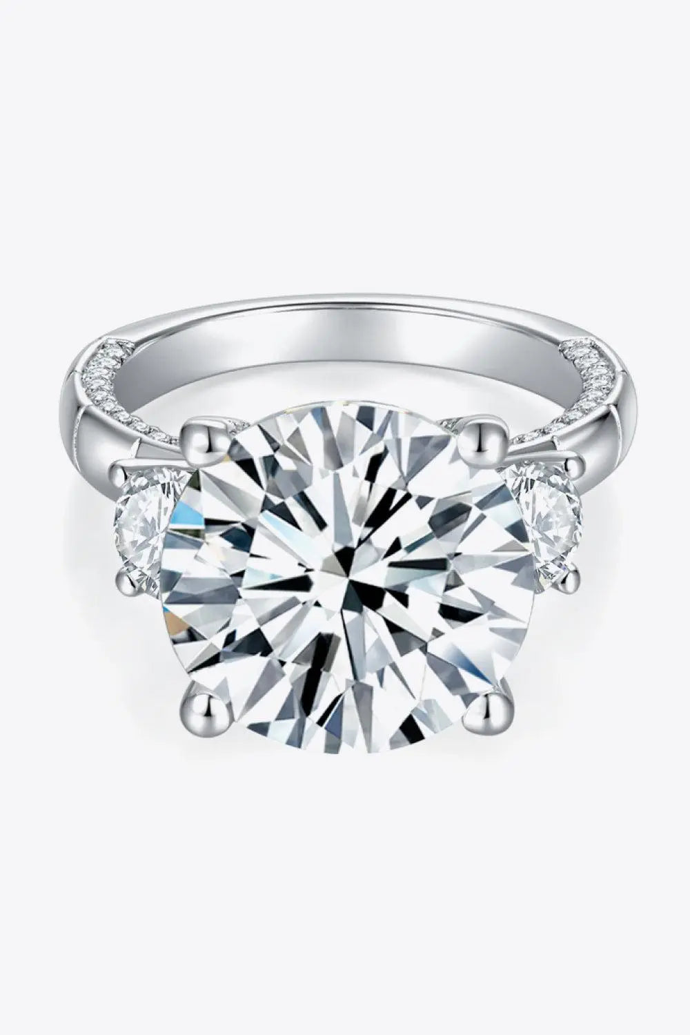 8.6 Carat Moissanite Platinum-Plated Ring BLUE ZONE PLANET