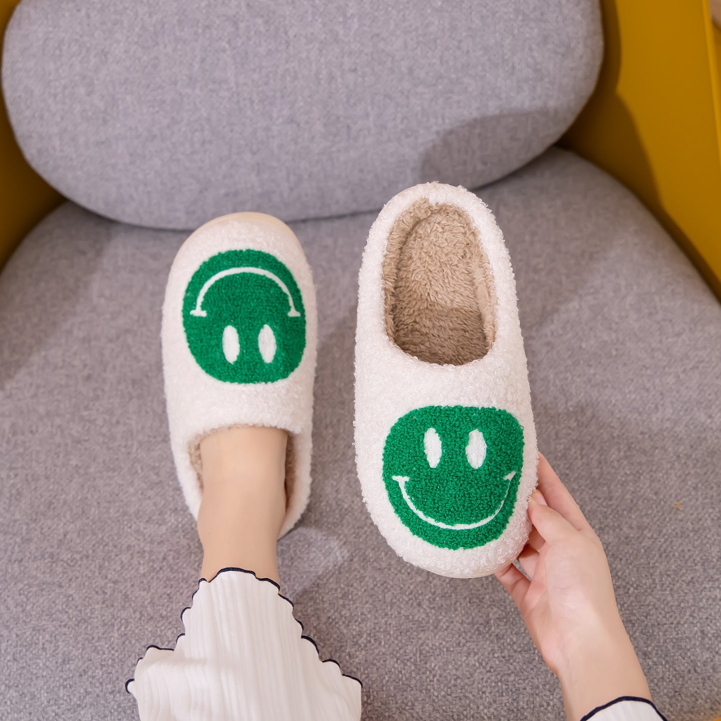 Blue Zone Planet | Melody Smiley Face Slippers BLUE ZONE PLANET