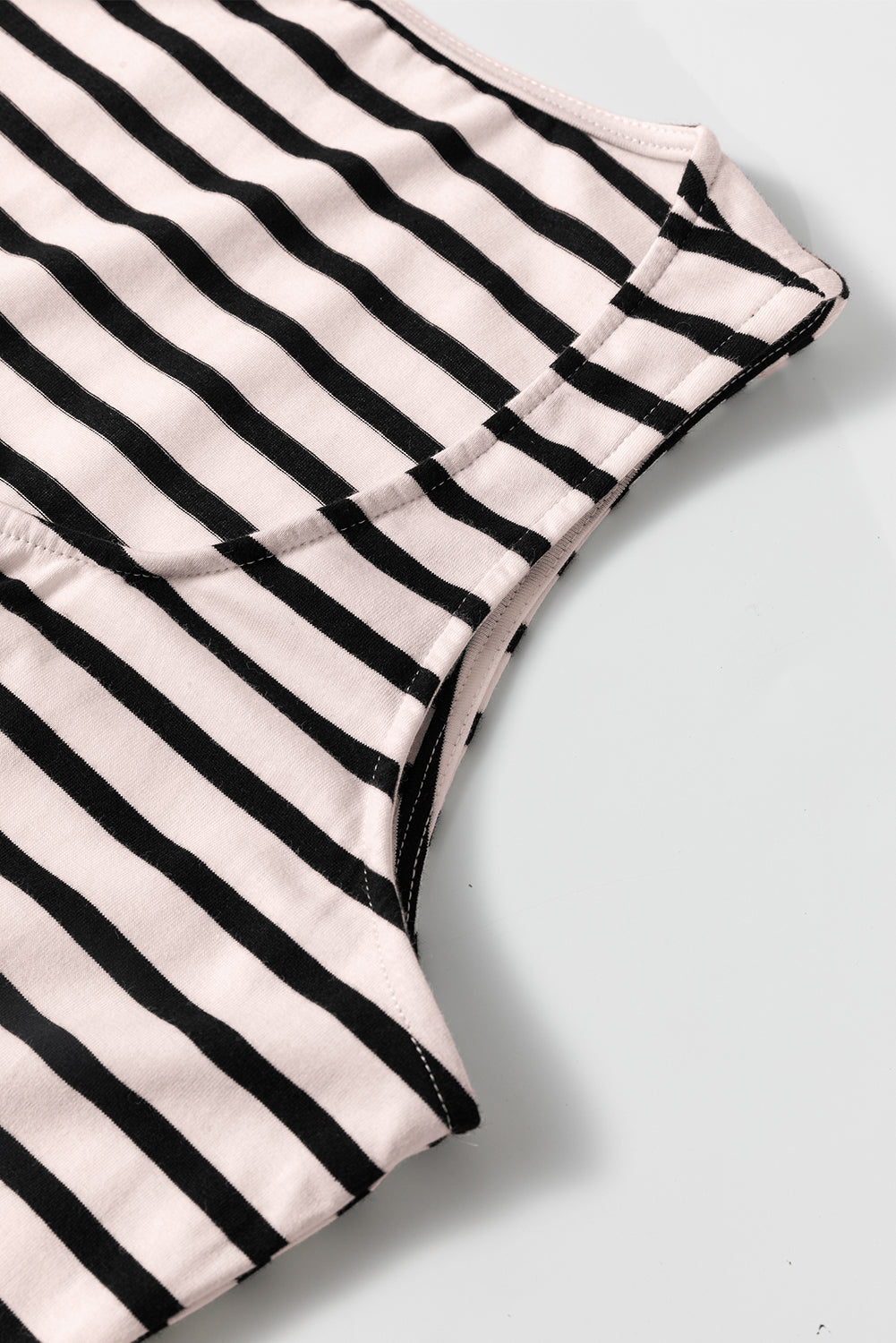 Blue Zone Planet | White Striped Print Sleeveless Buttoned Maxi Dress Blue Zone Planet
