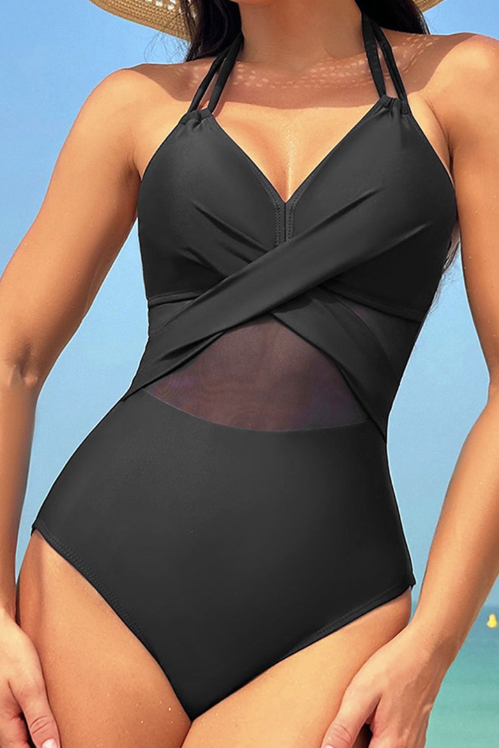 Blue Zone Planet | Crisscross Halter Neck One-Piece Swimwear BLUE ZONE PLANET