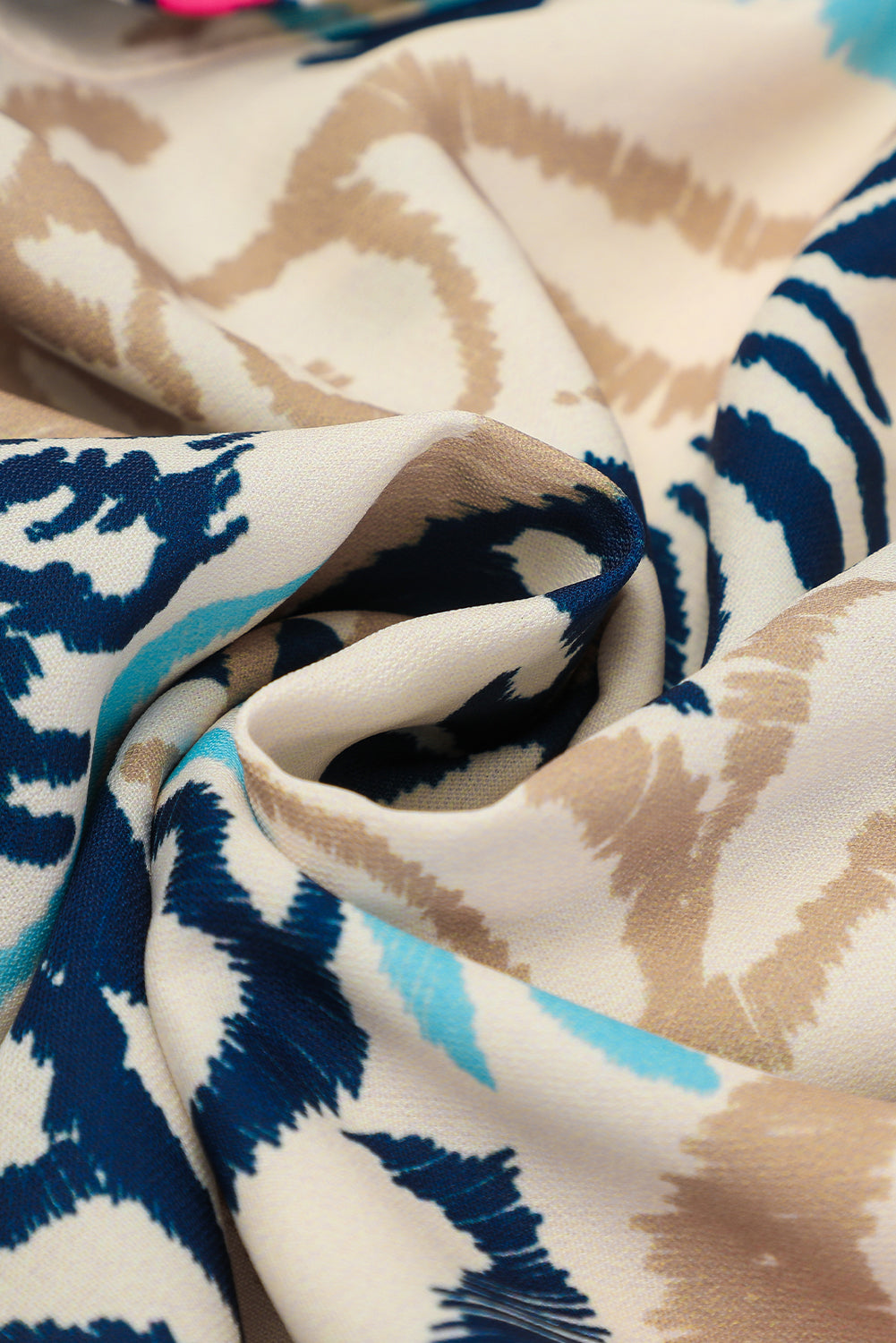 Blue Zone Planet | White Printed Tribal Print Bracelet Sleeve Buttoned Mini Dress Blue Zone Planet