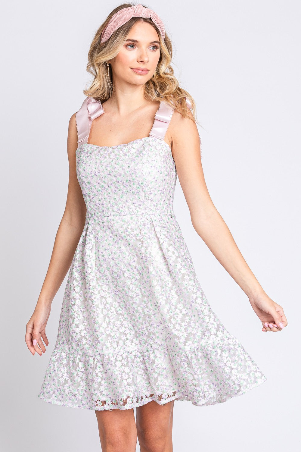 Blue Zone Planet | GeeGee Mesh Floral Embroidered Sleeveless Dress BLUE ZONE PLANET