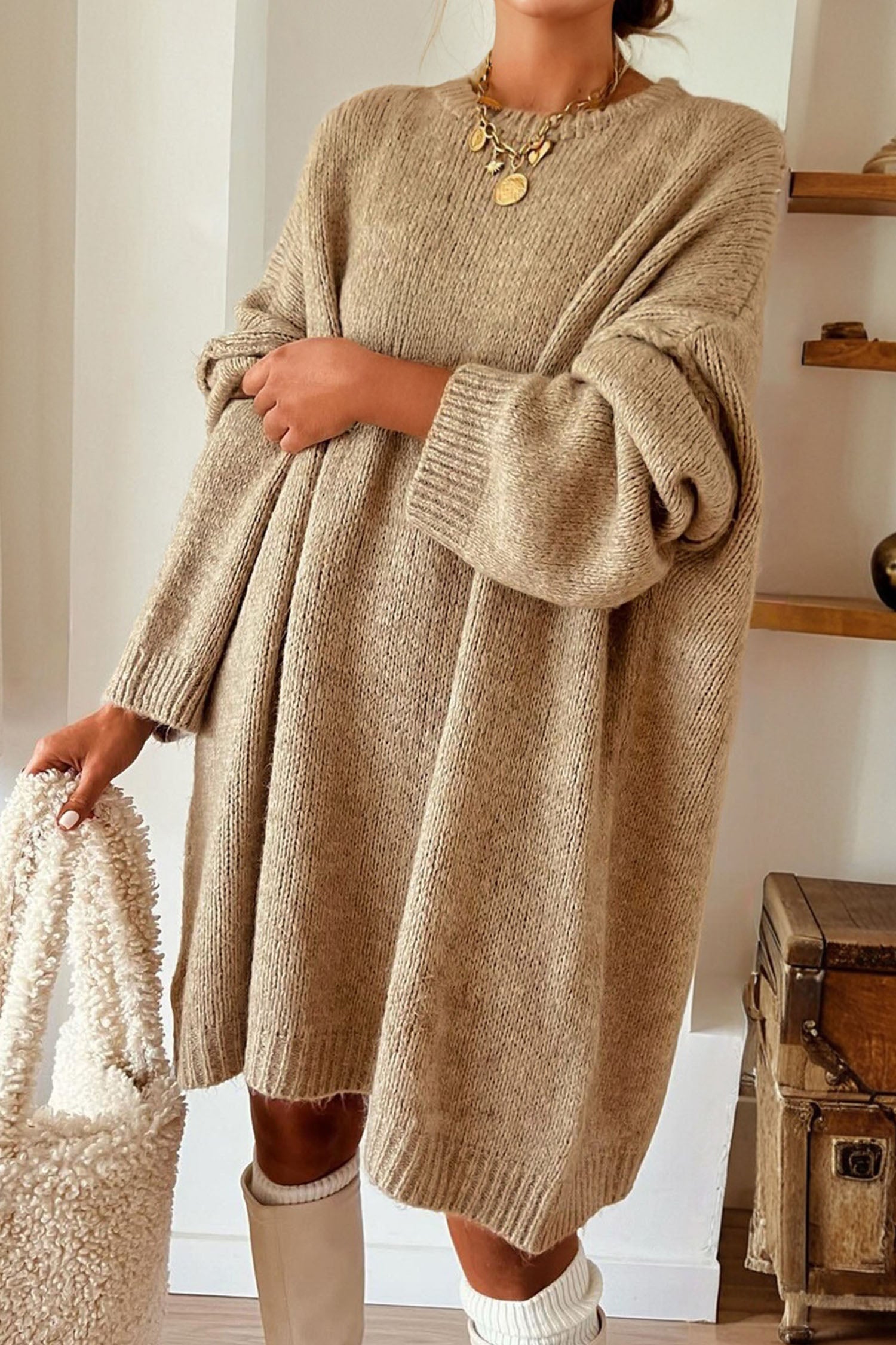 Exposed Seam Oversize Sweater Dress Exposed Seam Oversize Sweater Dress