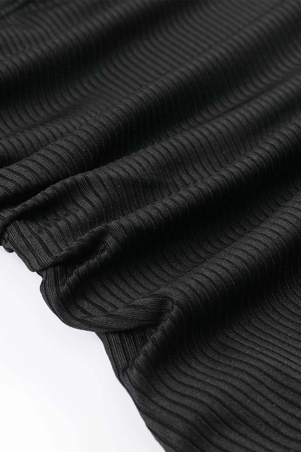 Blue Zone Planet | Black Adjustable Straps Ribbed Knit One Piece Swimsuit Blue Zone Planet