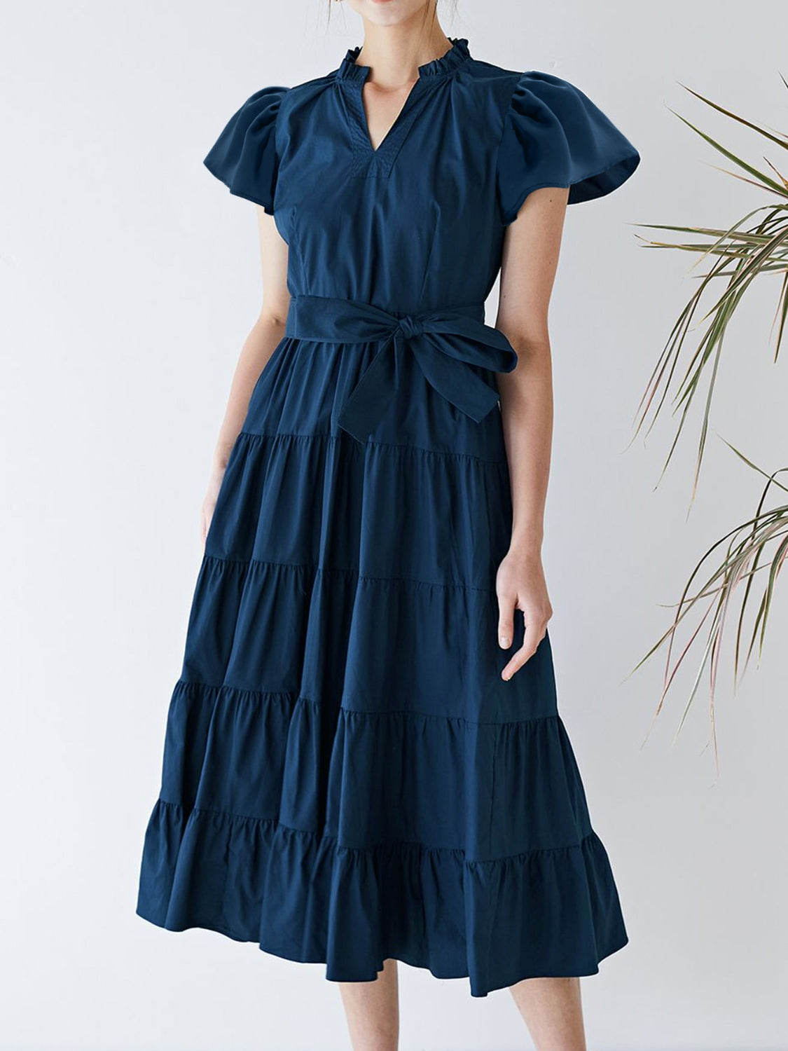ruched layered dress Arrisa Romantic Sage Floral Ruched Layered Evening Dress XS
