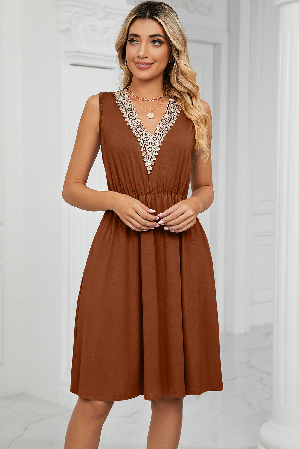Blue Zone Planet | Pocketed V-Neck Wide Strap Dress BLUE ZONE PLANET