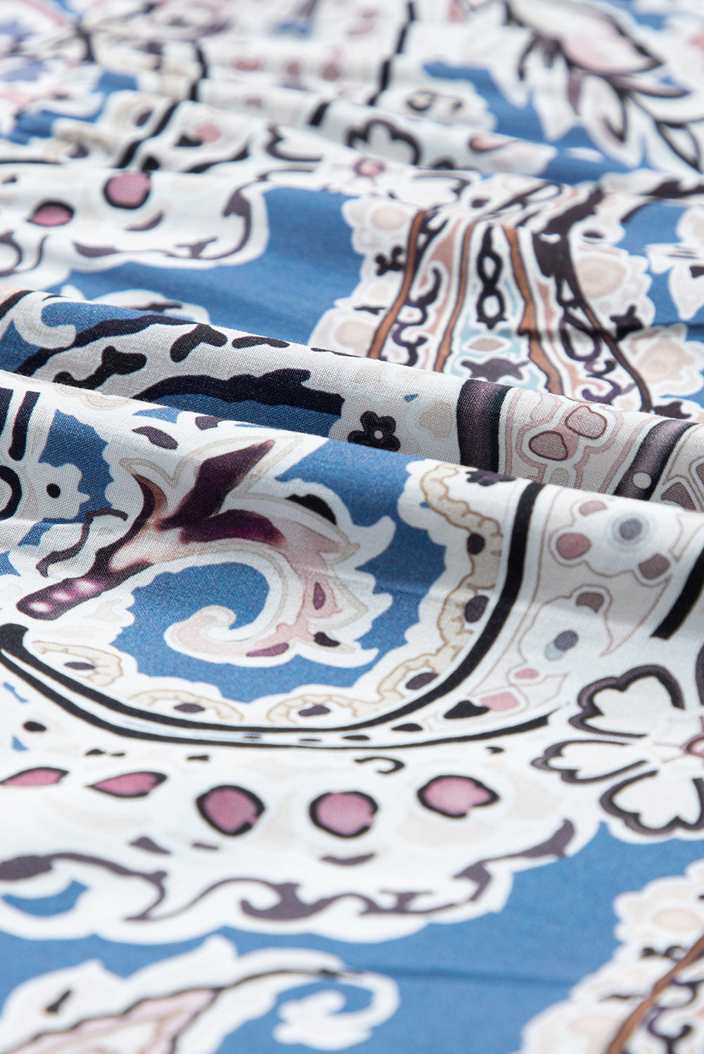 Blue Zone Planet | Pink Boho Paisley Print Off Shoulder Maxi Dress Blue Zone Planet
