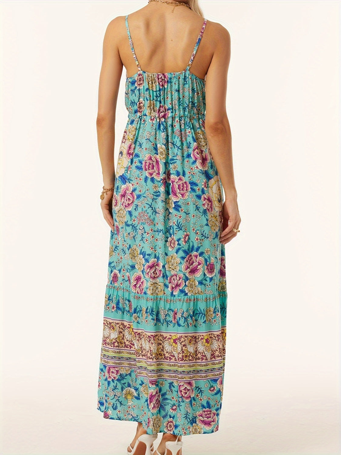 Blue Zone Planet | Printed Scoop Neck Midi Cami Dress BLUE ZONE PLANET