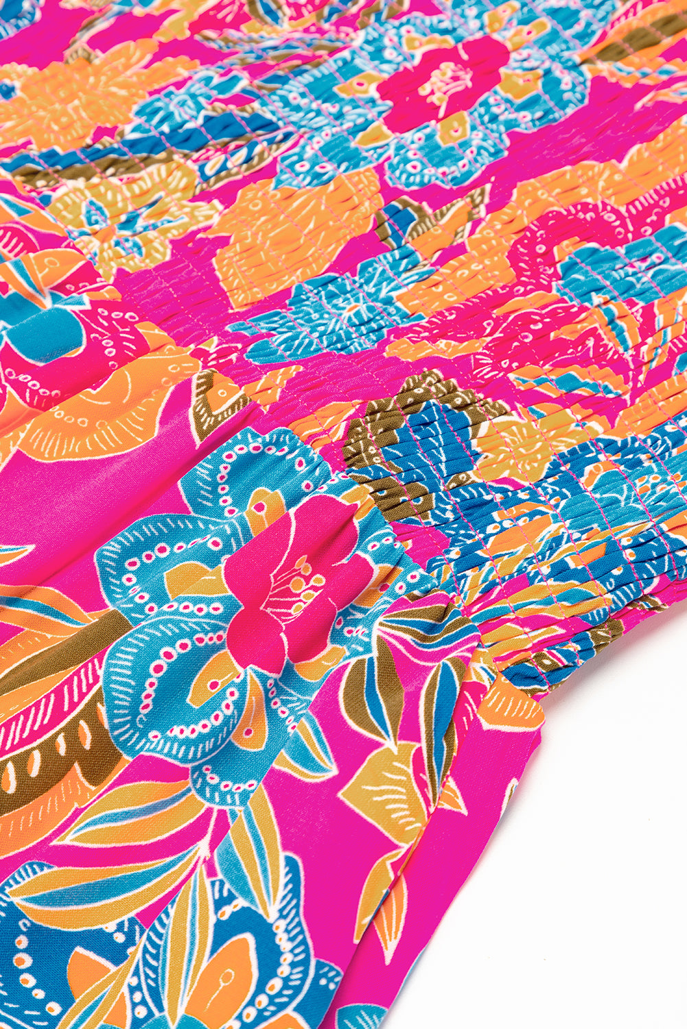 Blue Zone Planet | Rose Red Boho Floral V Neck Ruffle Tiered Long Dress Blue Zone Planet
