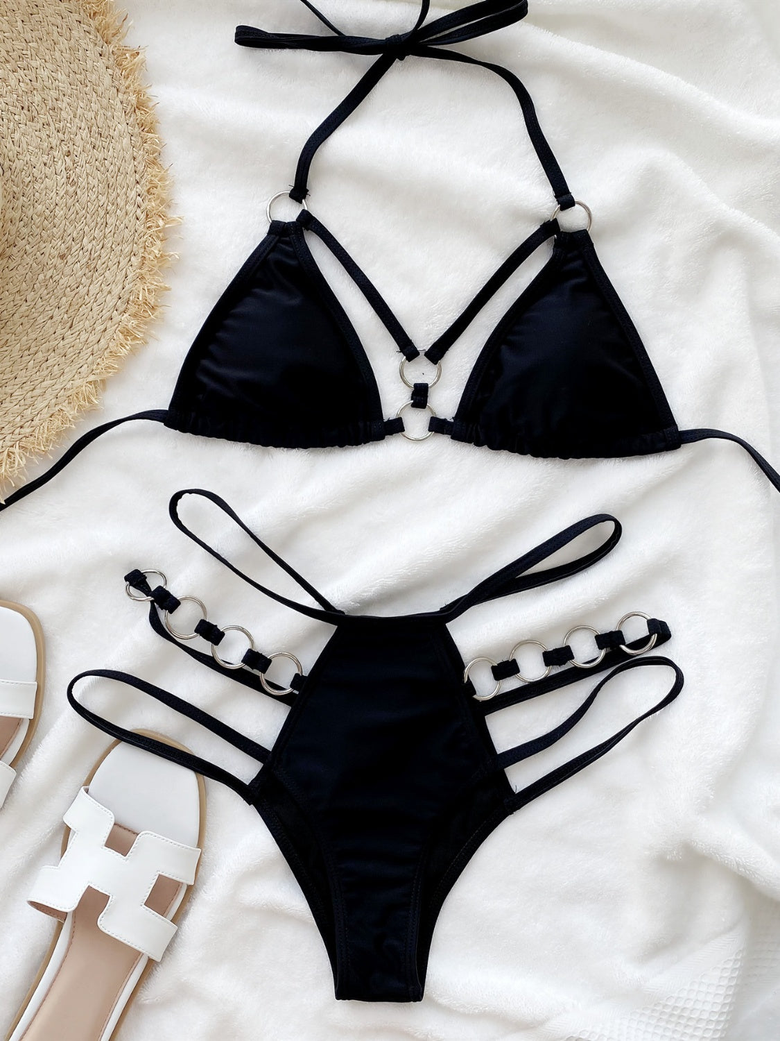 Blue Zone Planet | Cutout Halter Neck Two-Piece Bikini Set BLUE ZONE PLANET