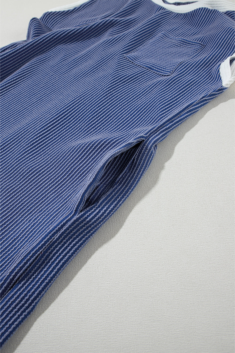 Blue Zone Planet | Sail Blue Rib Textured Cap Sleeve T-Shirt Dress Blue Zone Planet