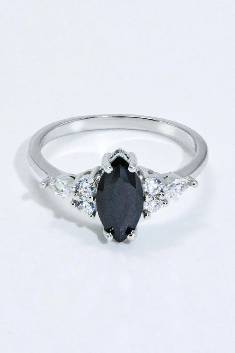 925 Sterling Silver Black Agate Ring BLUE ZONE PLANET