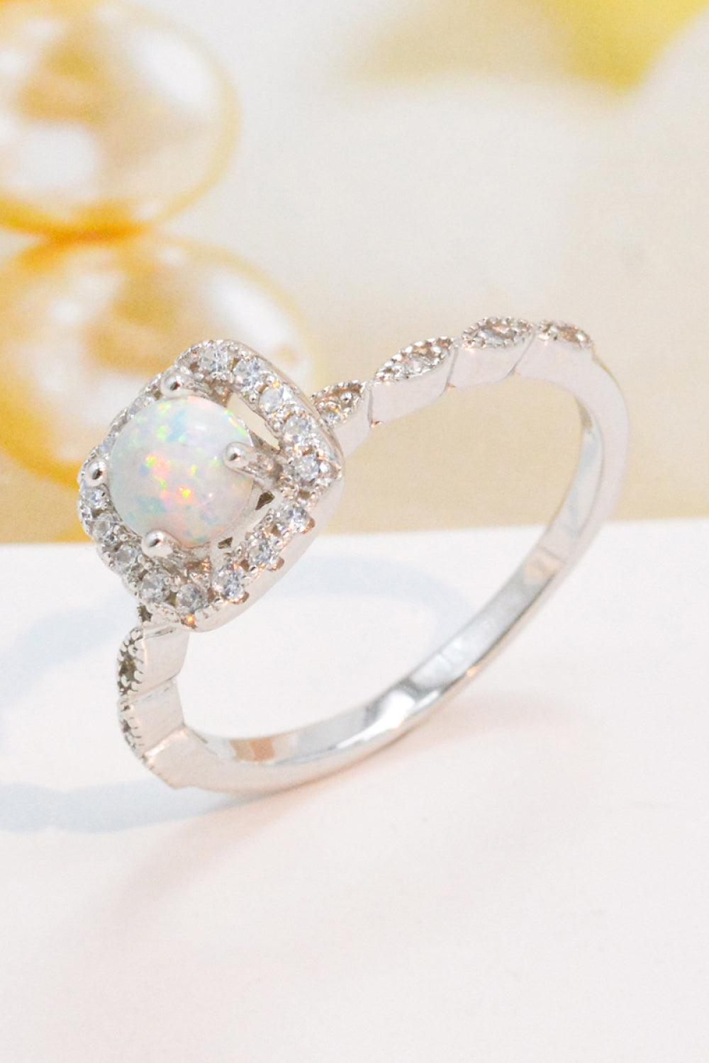 925 Sterling Silver Inlaid Opal Ring BLUE ZONE PLANET