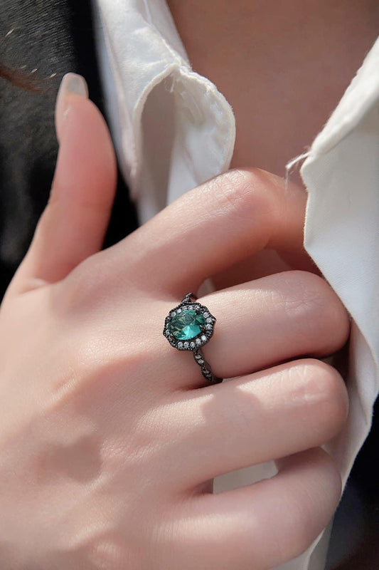 925 Sterling Silver Paraiba Tourmaline 4-Prong Ring BLUE ZONE PLANET