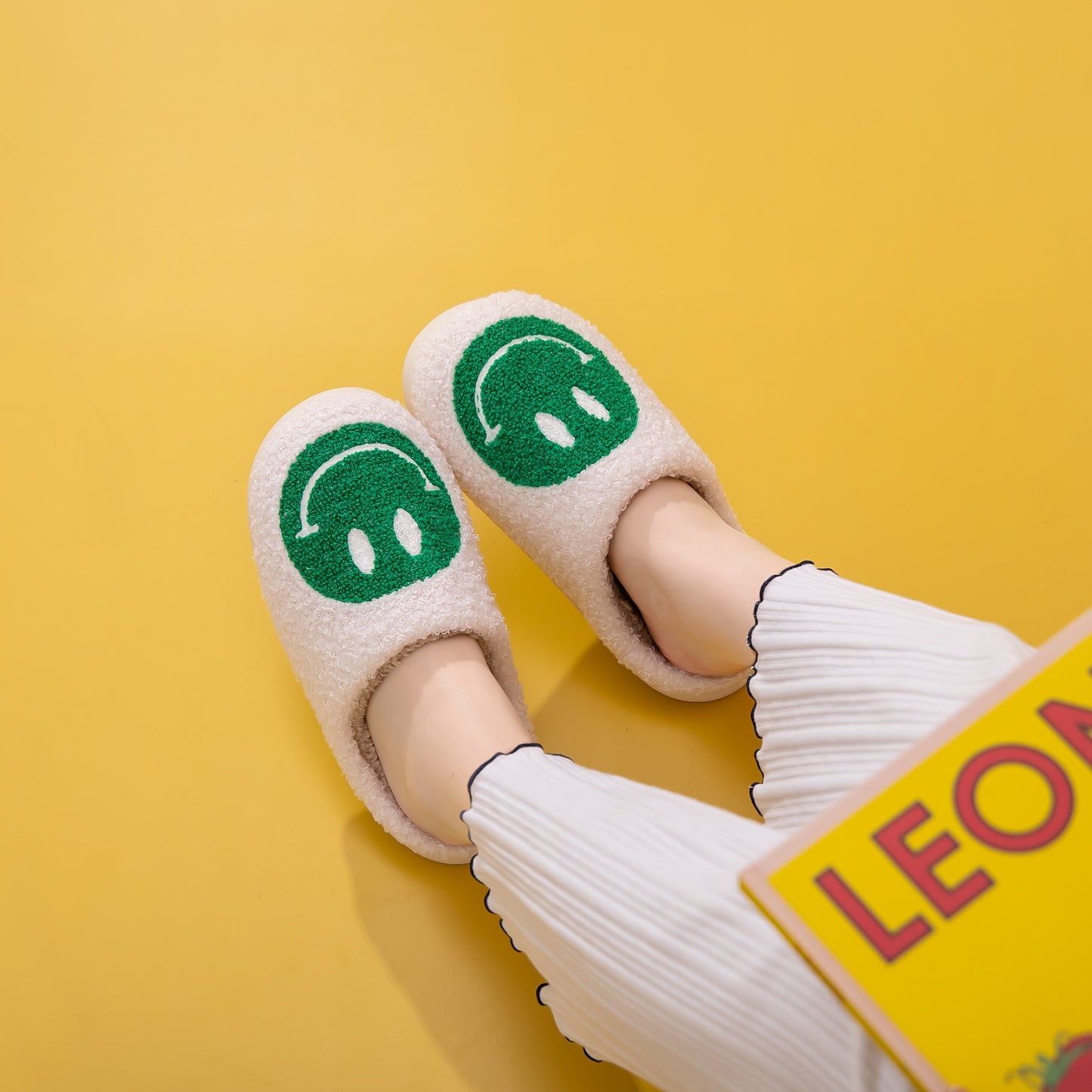 Blue Zone Planet | Melody Smiley Face Slippers BLUE ZONE PLANET