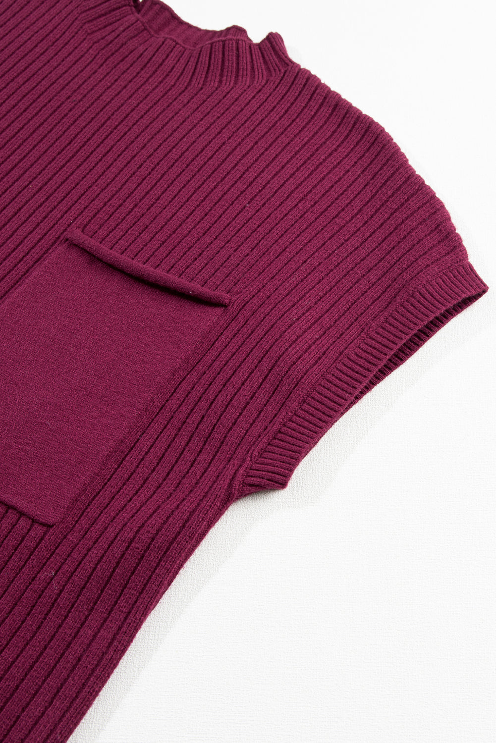 Blue Zone Planet | Oatmeal Patch Pocket Ribbed Knit Short Sleeve Sweater Dress Blue Zone Planet