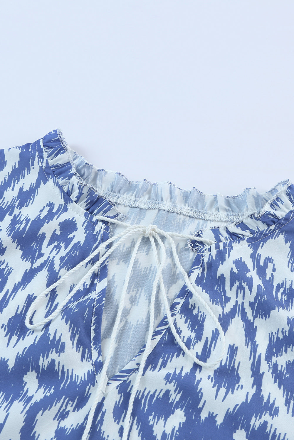 Blue Zone Planet | Sky Blue V Neck Geometric Print Maxi Dress Blue Zone Planet