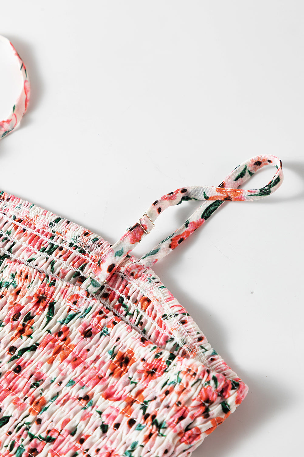 Blue Zone Planet | White Boho Floral Smocked Ruffled Maxi Dress Blue Zone Planet