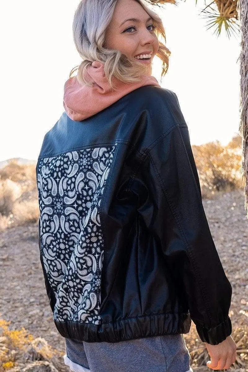 A Faux Leather Jacket Blue Zone Planet