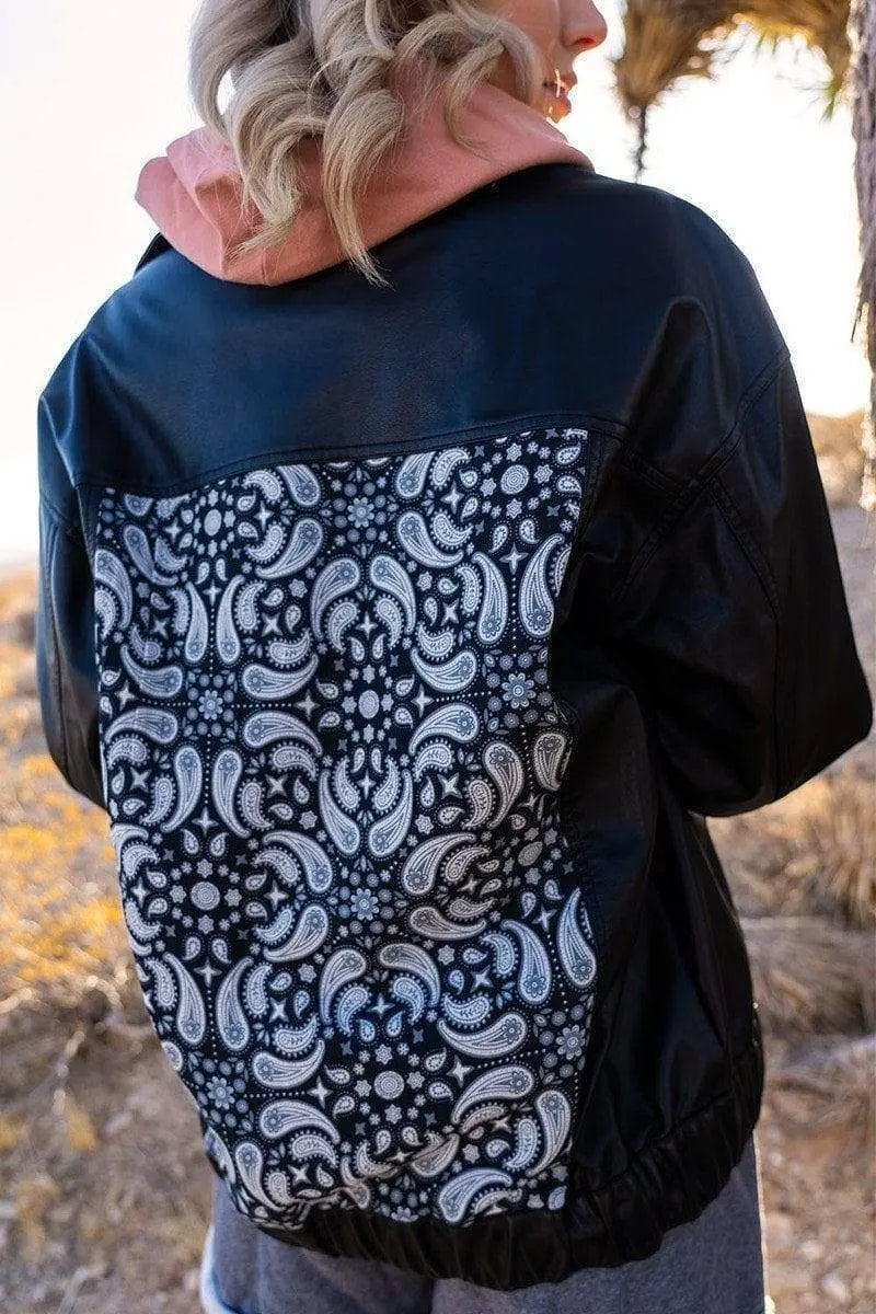 A Faux Leather Jacket Blue Zone Planet