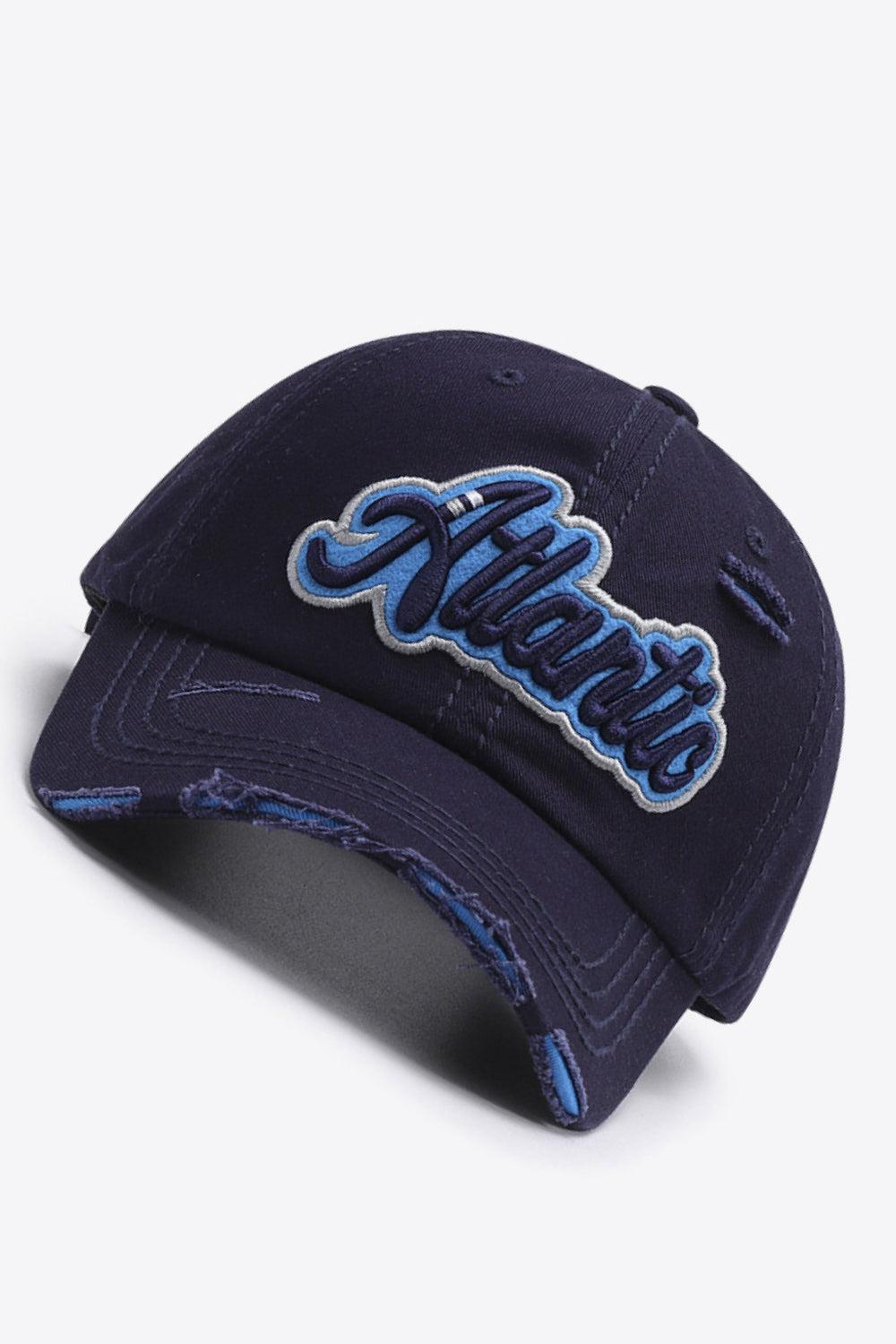 ATLANTIC Graphic Distressed Baseball Cap BLUE ZONE PLANET