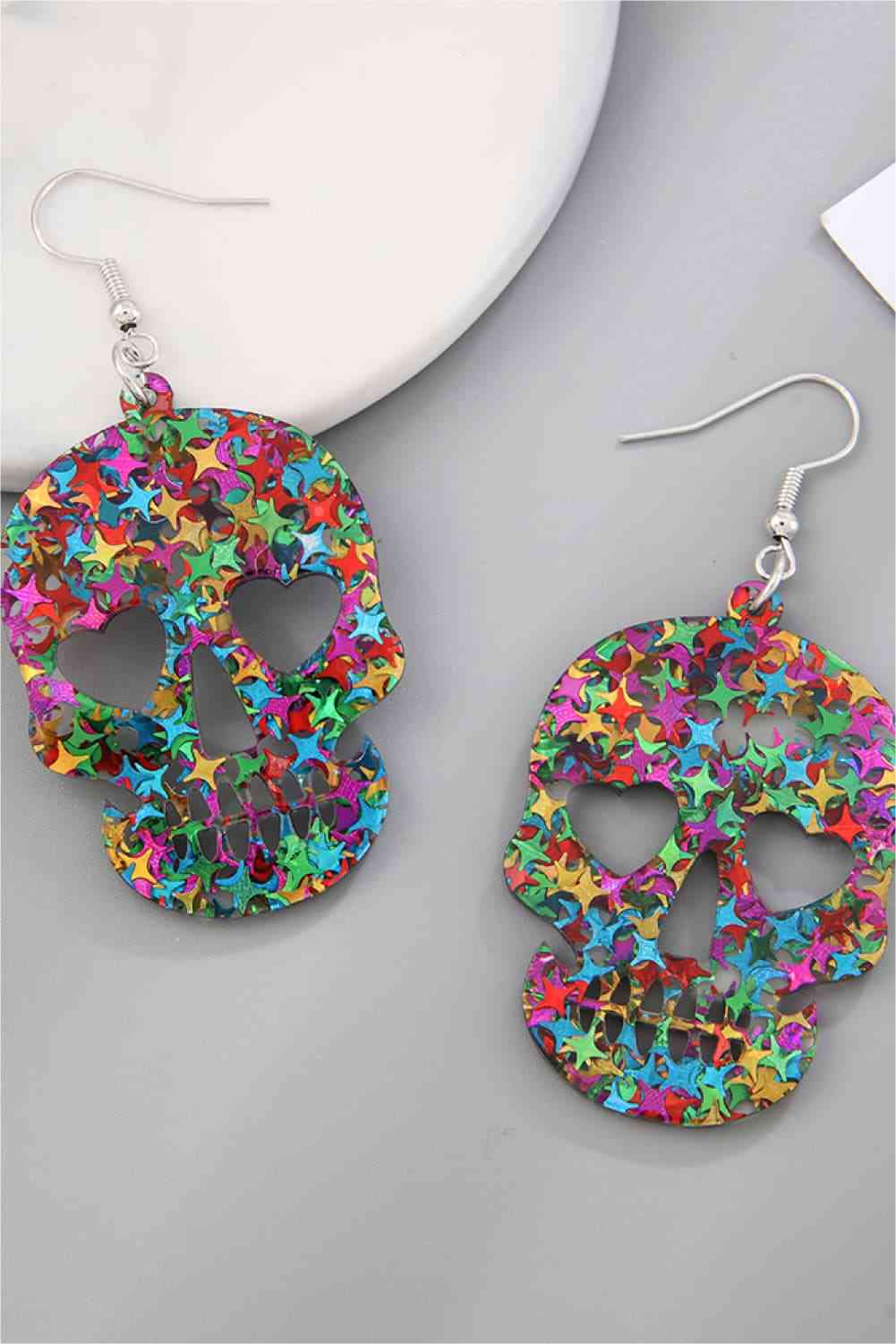 Acrylic Skull Drop Earrings BLUE ZONE PLANET