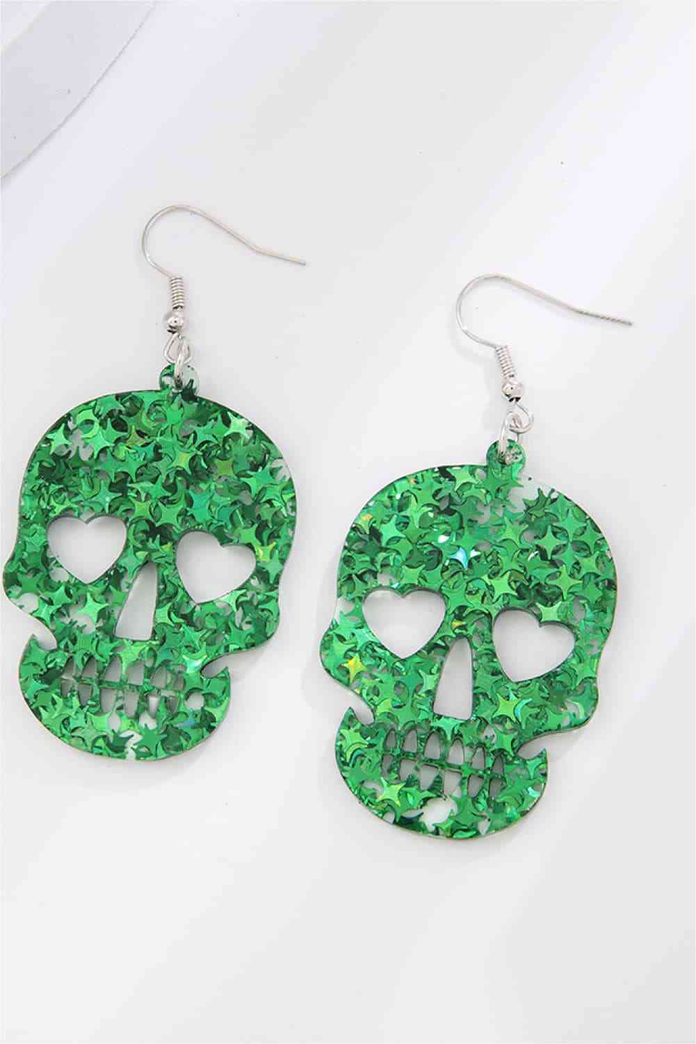 Acrylic Skull Drop Earrings BLUE ZONE PLANET