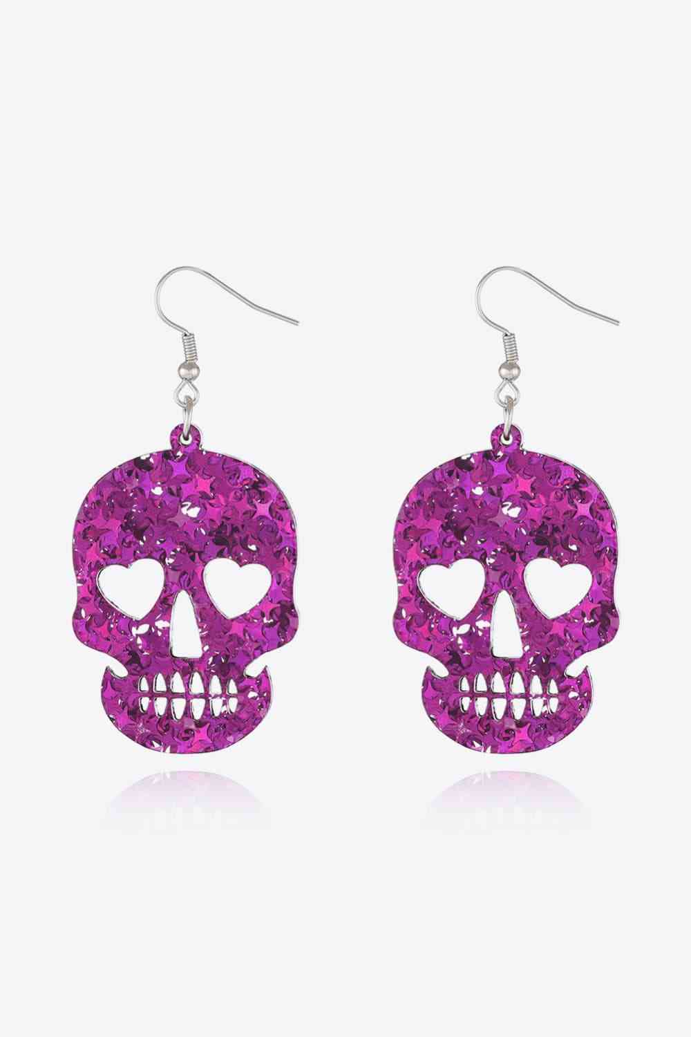 Acrylic Skull Drop Earrings BLUE ZONE PLANET