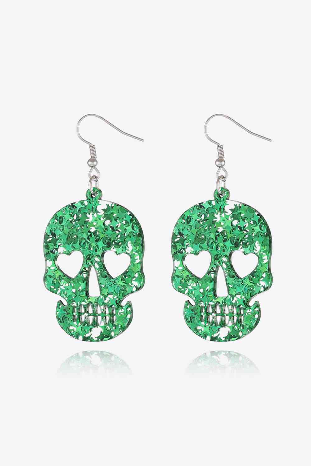 Acrylic Skull Drop Earrings BLUE ZONE PLANET