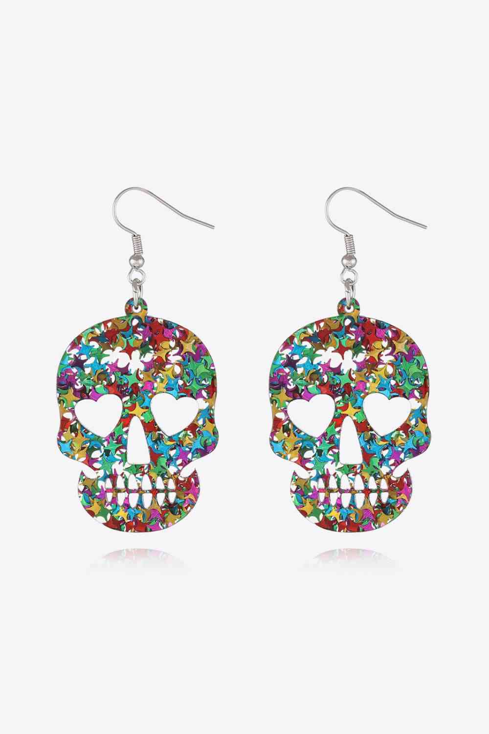 Acrylic Skull Drop Earrings BLUE ZONE PLANET
