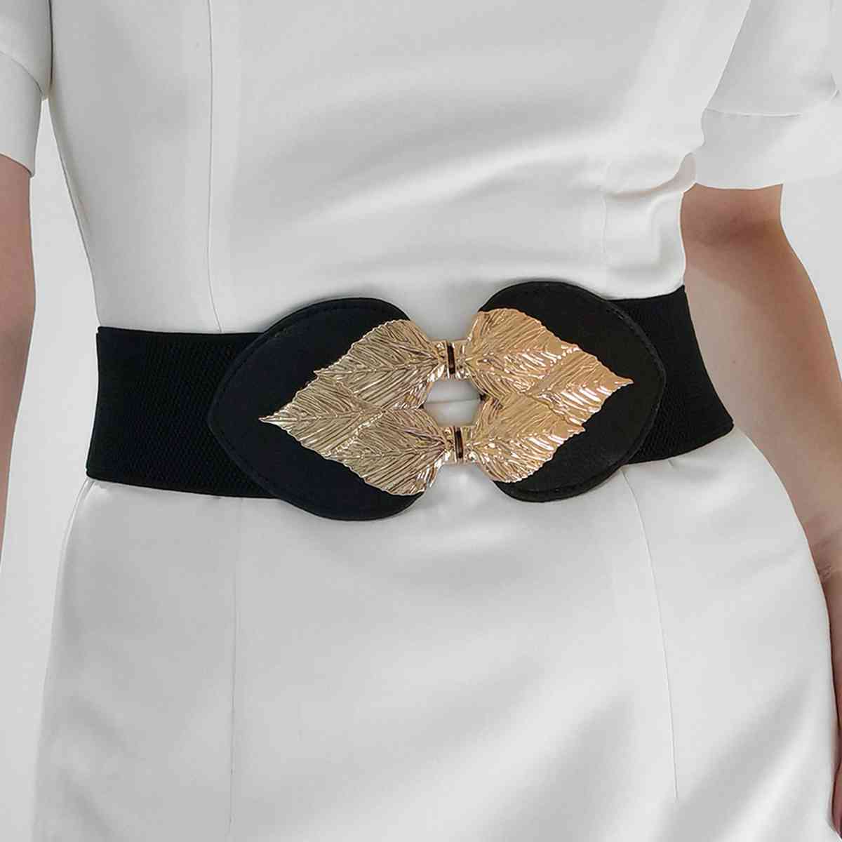 Alloy Leaf Buckle Elastic Belt BLUE ZONE PLANET
