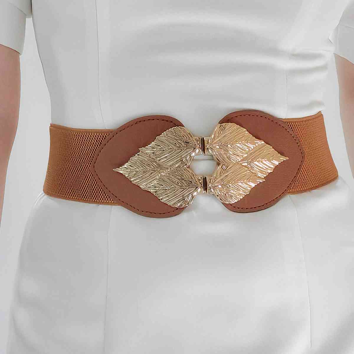 Alloy Leaf Buckle Elastic Belt BLUE ZONE PLANET