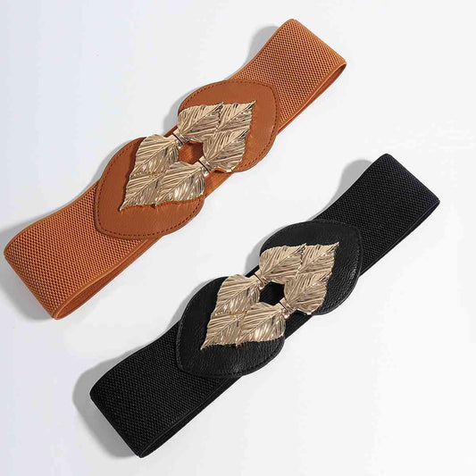 Alloy Leaf Buckle Elastic Belt BLUE ZONE PLANET