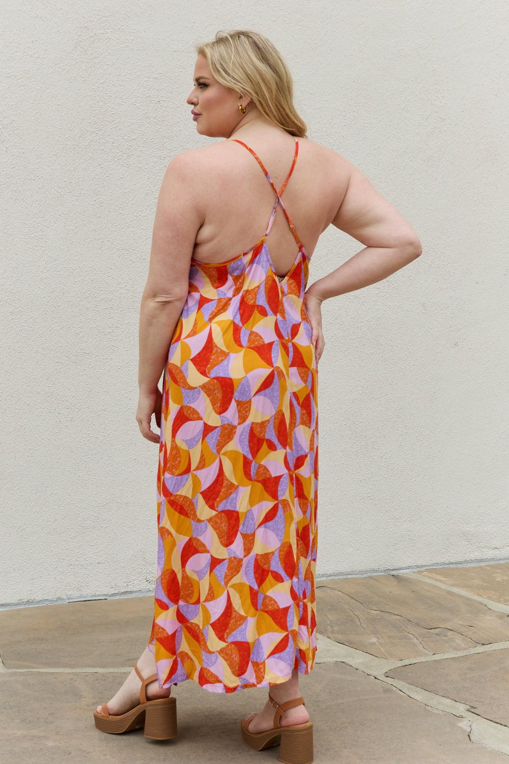 And The Why Full Size Printed Sleeveless Maxi A-Line Dress BLUE ZONE PLANET