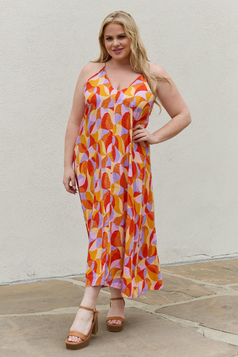 And The Why Full Size Printed Sleeveless Maxi A-Line Dress BLUE ZONE PLANET