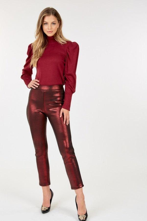 Animal Skin Vinyl Ankle Pants Blue Zone Planet