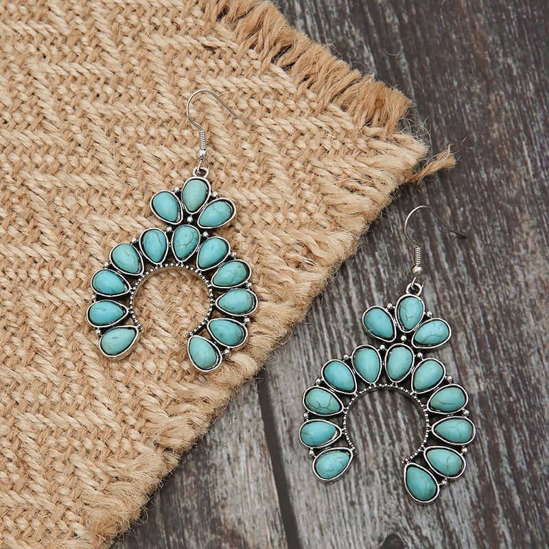 Artificial Turquoise Drop Earrings BLUE ZONE PLANET
