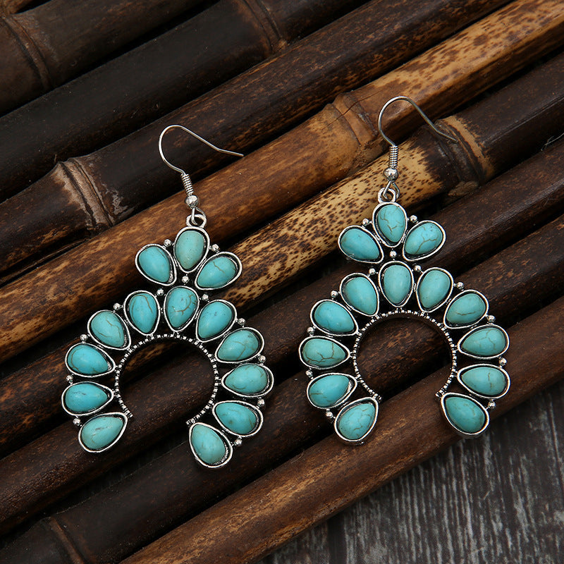 Artificial Turquoise Drop Earrings BLUE ZONE PLANET