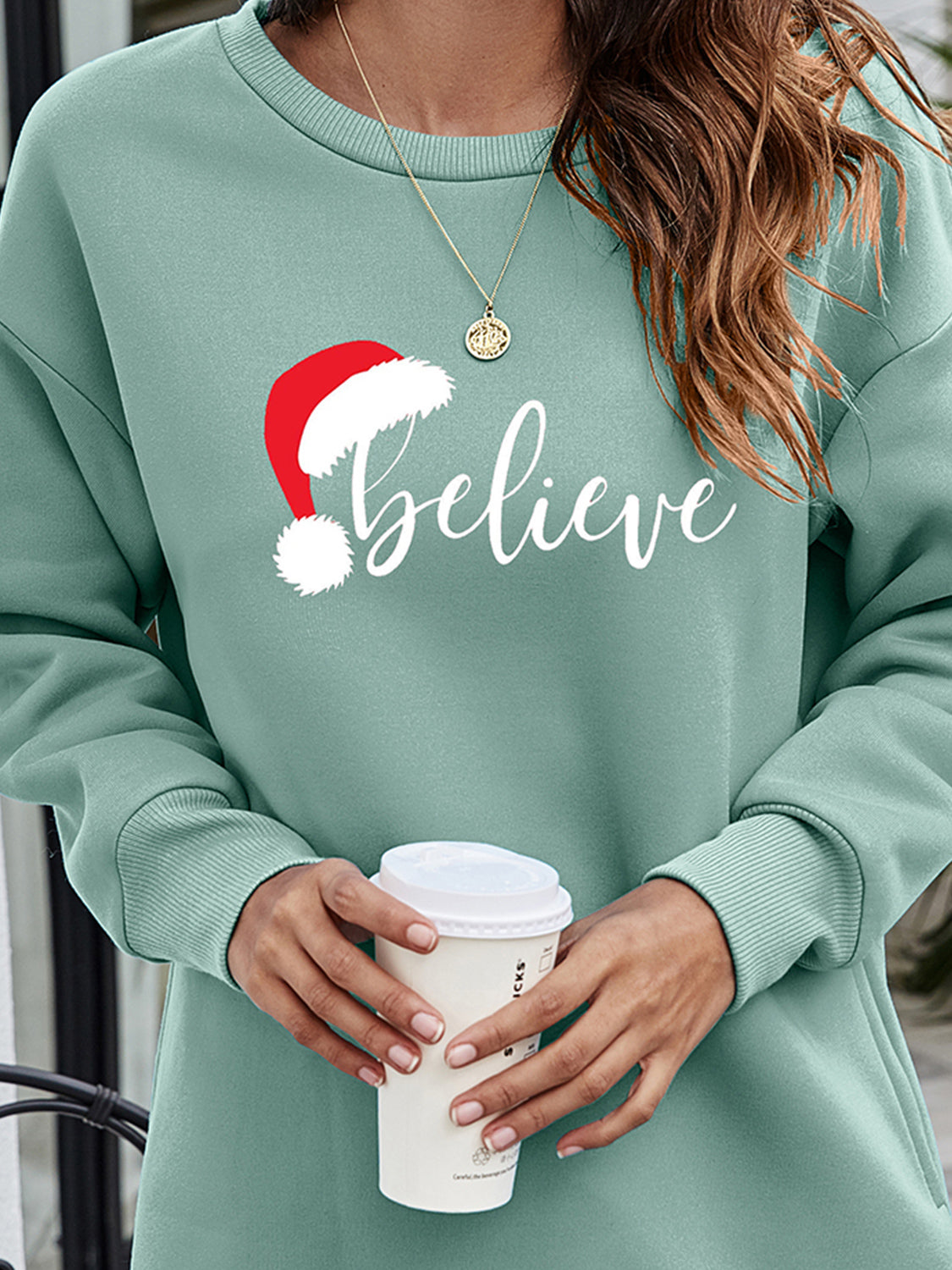 BELIEVE Graphic Tunic Sweatshirt BLUE ZONE PLANET