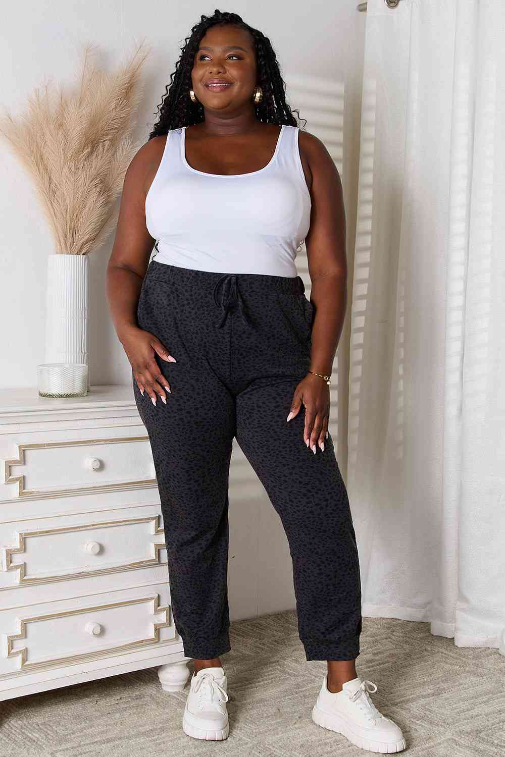 Basic Bae Leopard Print Joggers with Pockets BLUE ZONE PLANET