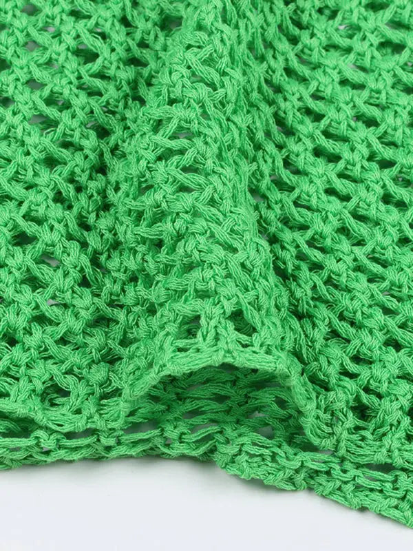 Bella's hollow tie knitted floor-length skirt kakaclo