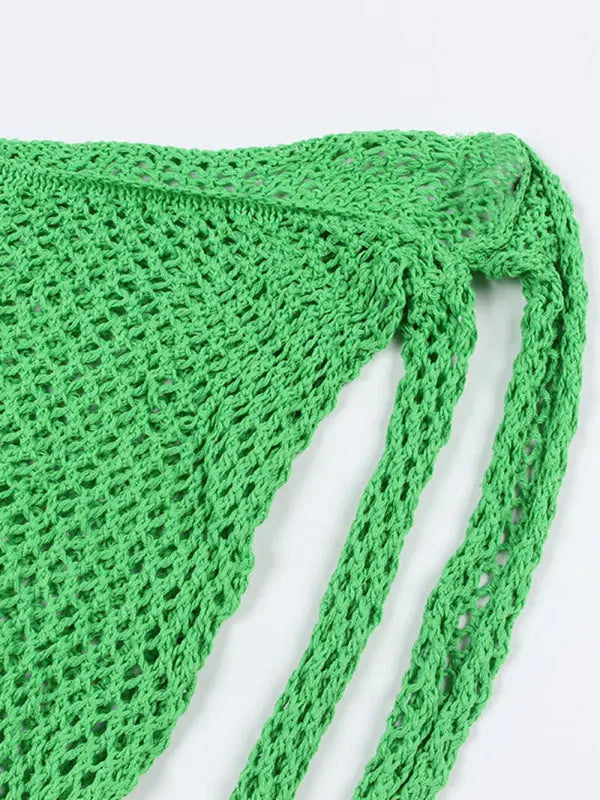 Bella's hollow tie knitted floor-length skirt kakaclo