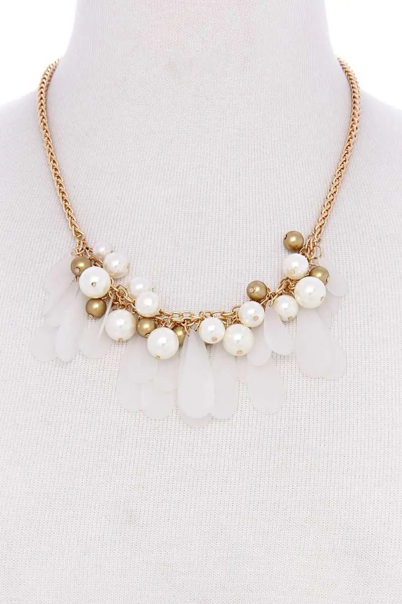 Black And Gold Balls With Tassel Statement Necklace Blue Zone Planet