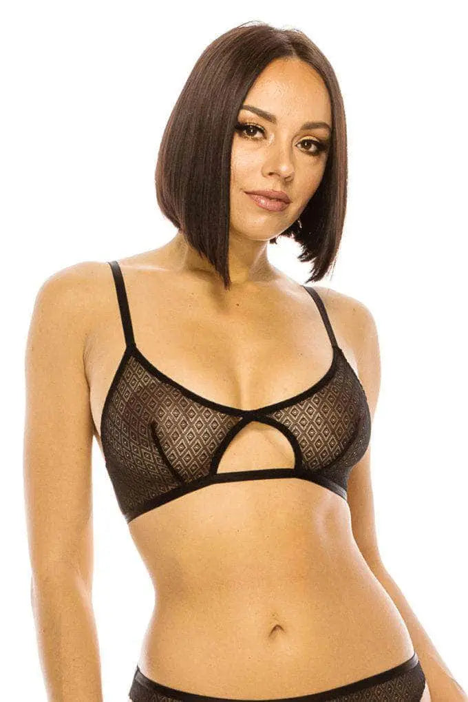 Black Lace Triangle Bralette Blue Zone Planet
