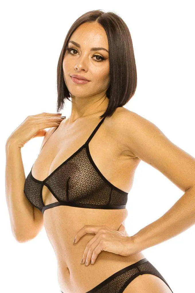 Black Lace Triangle Bralette Blue Zone Planet