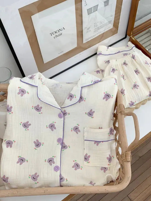 Blue Zone Planet | Angel's pure cotton gauze pajamas kakaclo